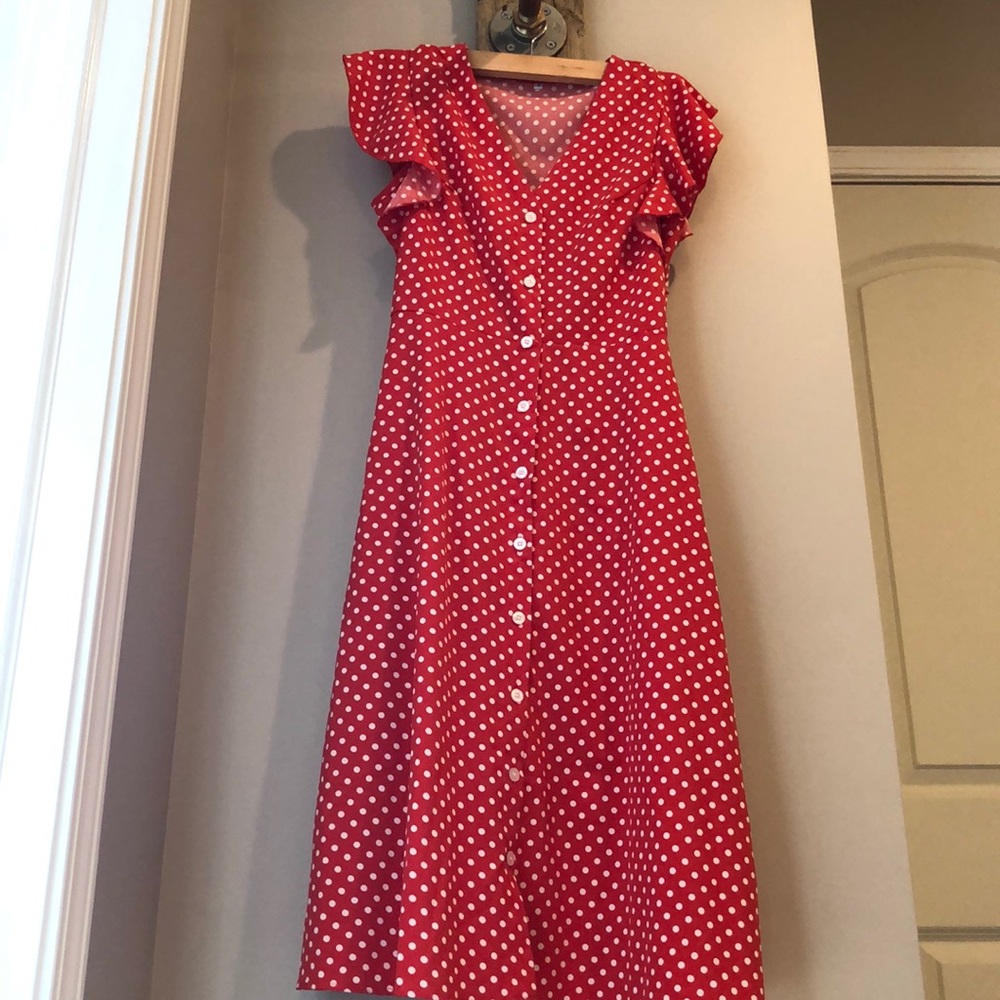 Women’s red polka dot dress